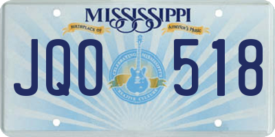 MS license plate JQO518