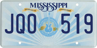 MS license plate JQO519