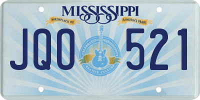 MS license plate JQO521