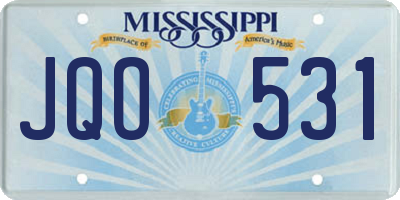 MS license plate JQO531