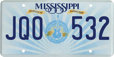 MS license plate JQO532