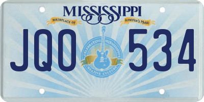 MS license plate JQO534