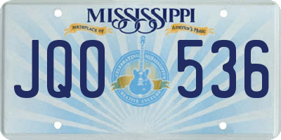 MS license plate JQO536