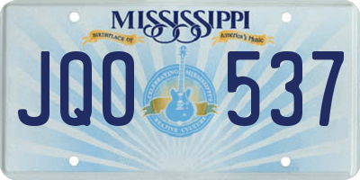 MS license plate JQO537