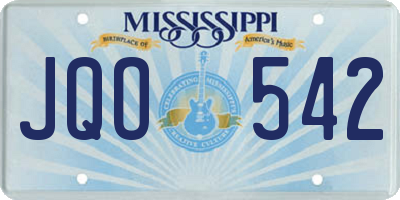 MS license plate JQO542