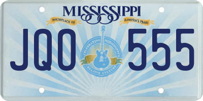 MS license plate JQO555