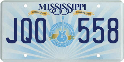 MS license plate JQO558