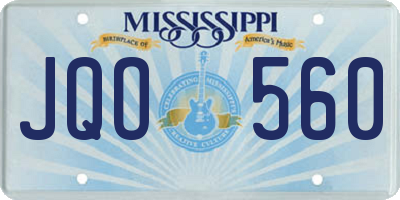 MS license plate JQO560