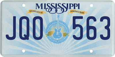 MS license plate JQO563