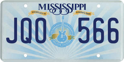 MS license plate JQO566