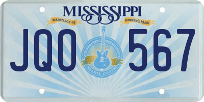 MS license plate JQO567