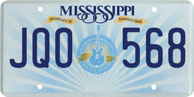 MS license plate JQO568