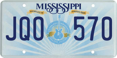 MS license plate JQO570