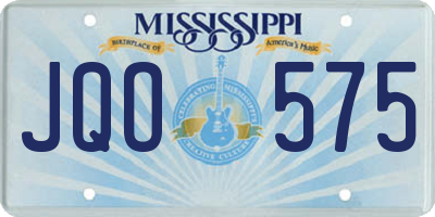 MS license plate JQO575