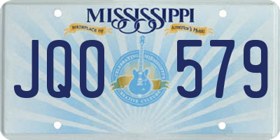 MS license plate JQO579