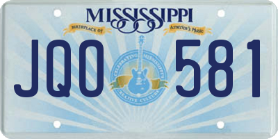 MS license plate JQO581