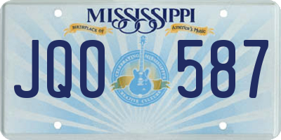 MS license plate JQO587