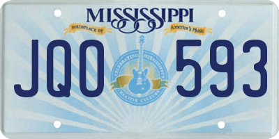 MS license plate JQO593