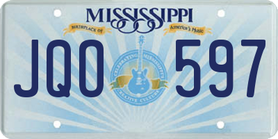MS license plate JQO597