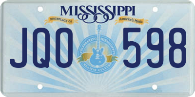 MS license plate JQO598