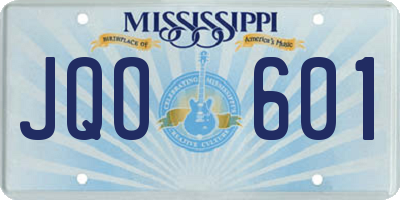 MS license plate JQO601