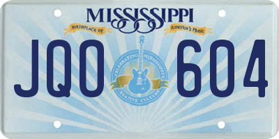 MS license plate JQO604