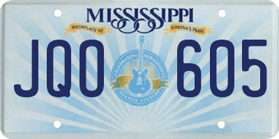 MS license plate JQO605