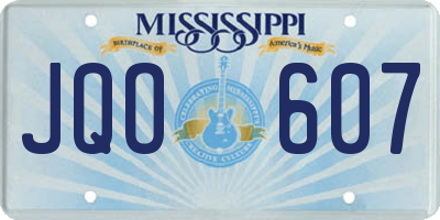 MS license plate JQO607