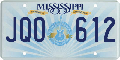 MS license plate JQO612