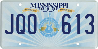 MS license plate JQO613