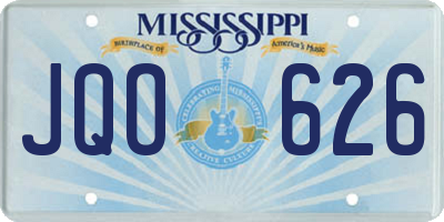MS license plate JQO626
