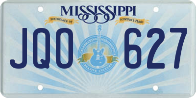 MS license plate JQO627