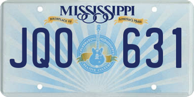 MS license plate JQO631