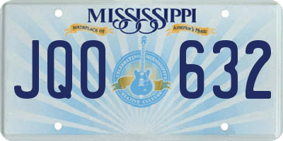 MS license plate JQO632