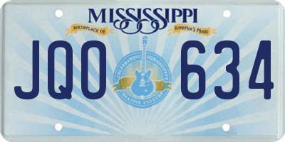 MS license plate JQO634