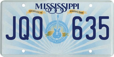 MS license plate JQO635