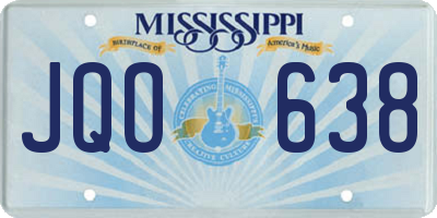 MS license plate JQO638