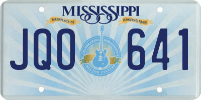 MS license plate JQO641