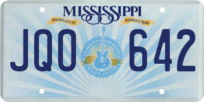 MS license plate JQO642