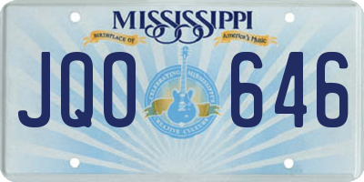 MS license plate JQO646
