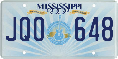 MS license plate JQO648