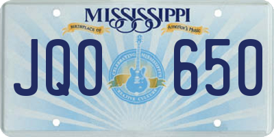 MS license plate JQO650