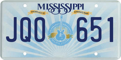 MS license plate JQO651