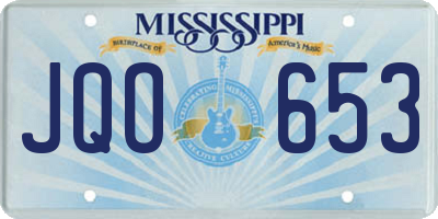MS license plate JQO653