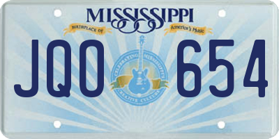 MS license plate JQO654