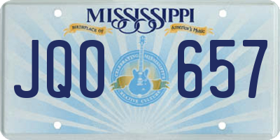 MS license plate JQO657