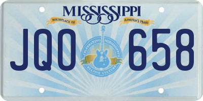 MS license plate JQO658