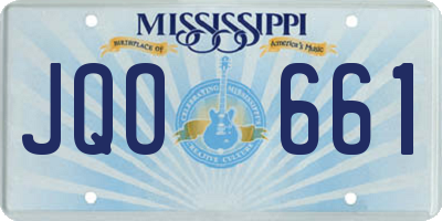 MS license plate JQO661
