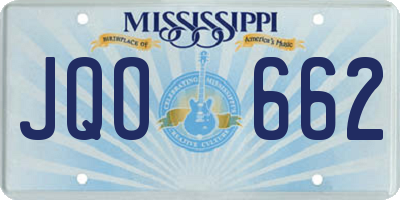 MS license plate JQO662