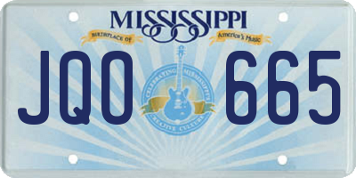 MS license plate JQO665